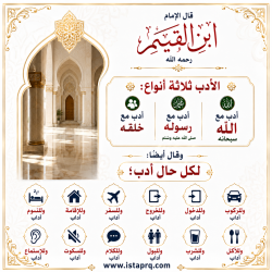 قال الامام ابن القيم الادب مع الله ثلاثة أنواع